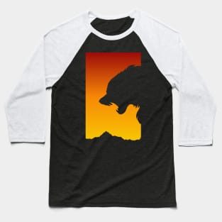 Sunset Snarling Wolf - Wolf Lover - Growling Wolf Aggressive Wolves Baseball T-Shirt